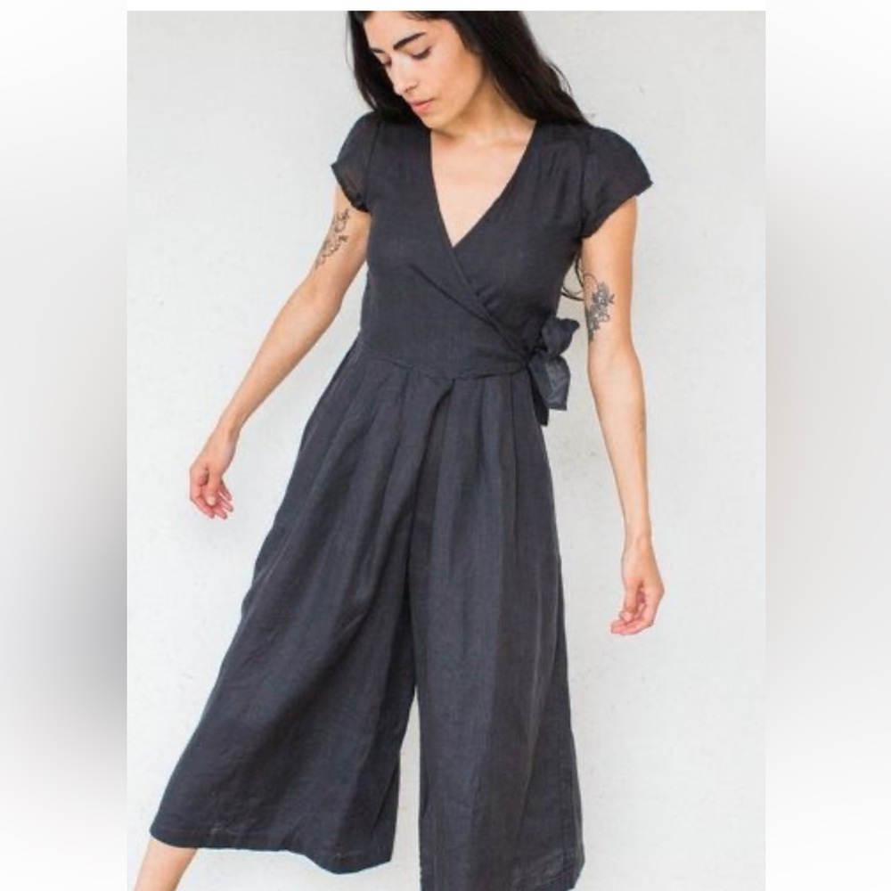 Sugar Candy Mountain Linen Jumpsuit— L